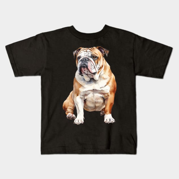 Bulldog Kids T-Shirt by DavidBriotArt